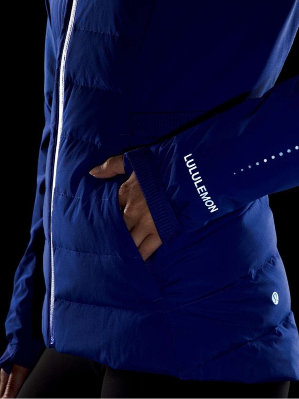 lululemon athletica insulated hooded puffer jacket - psychic blue 6 - Picture 5 of 15